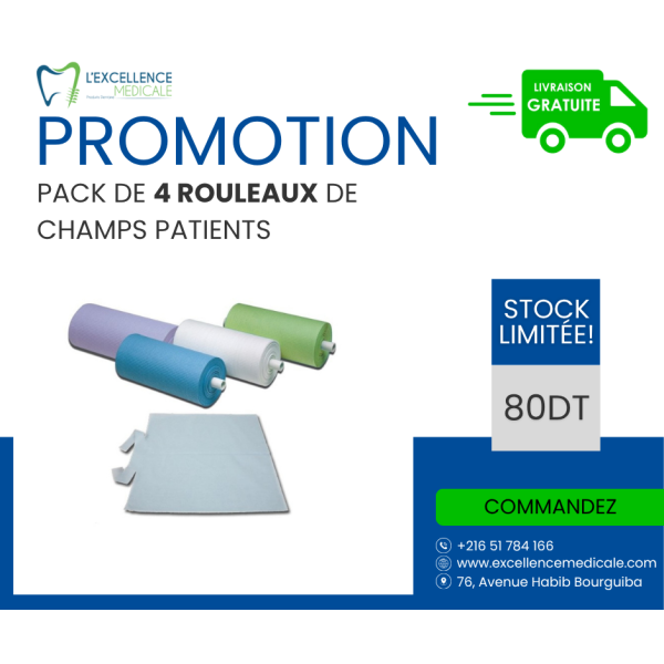 PACK DE 4 ROULEAUX DE CHAMPS PATIENTS