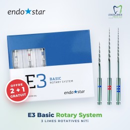 Endostar E3 Basic – Limes rotatives NiTi (plaquette de 3)